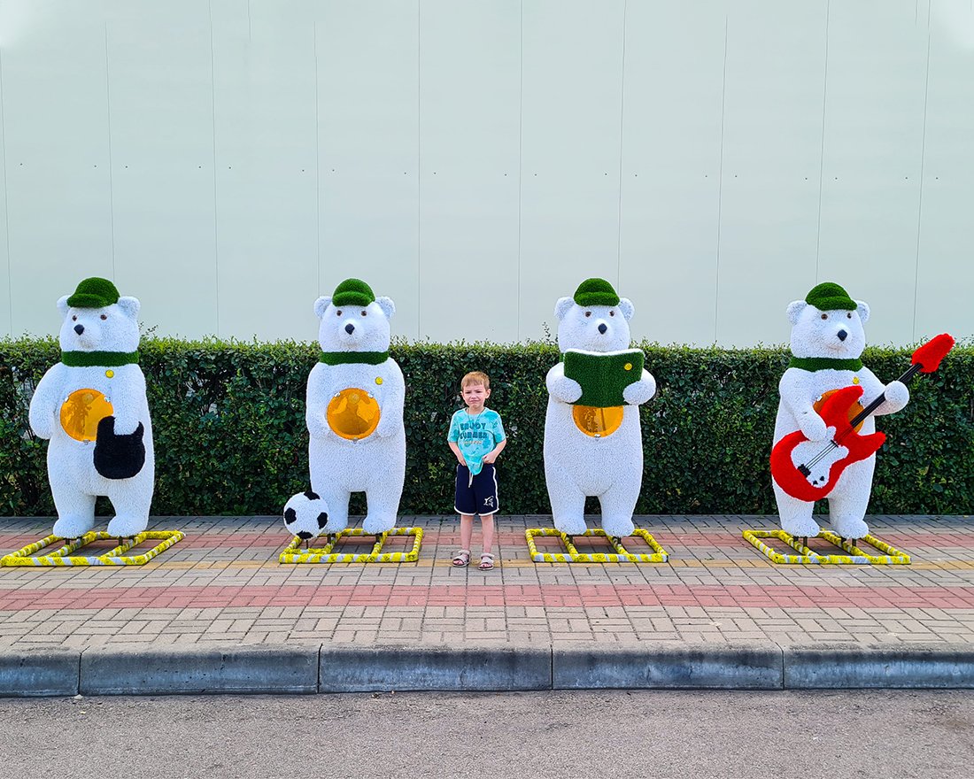 Топиари медведь-контейнер, Книголюб - газон Eco - вид 3