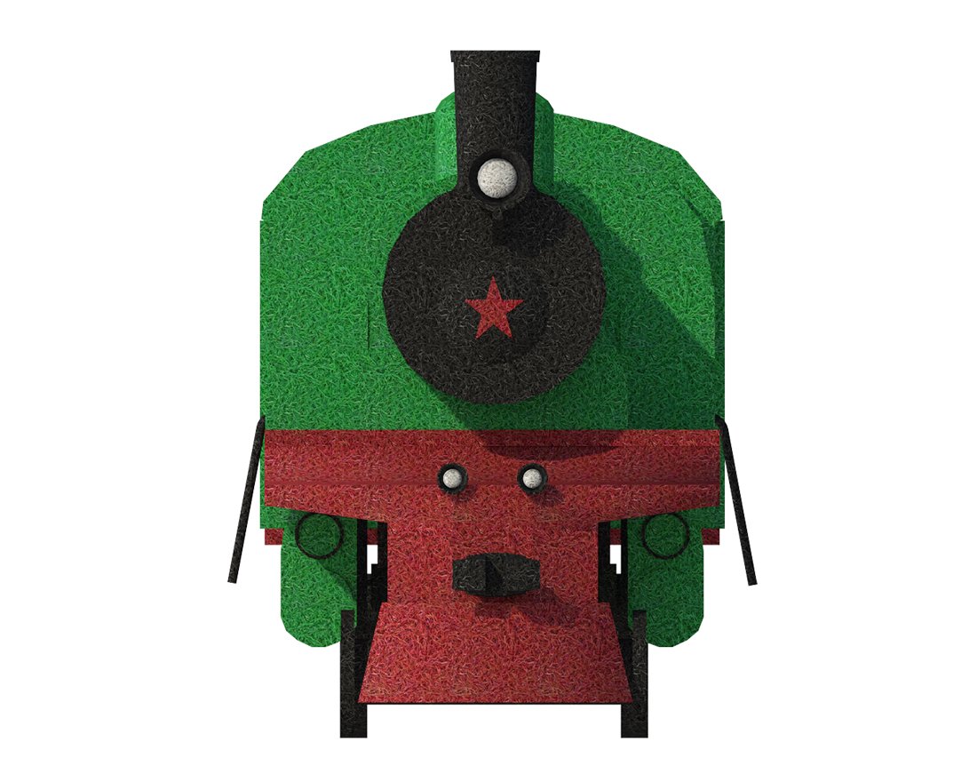 Топиари Паравоз, цветной (3 цвета) - газон Eco - вид 5