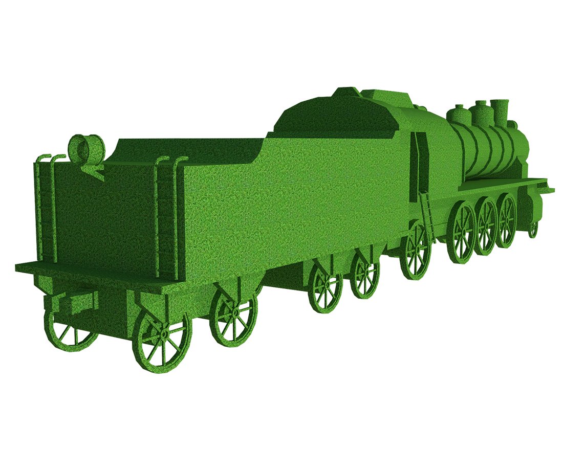 Топиари Паровоз, зеленый - газон Eco - вид 2