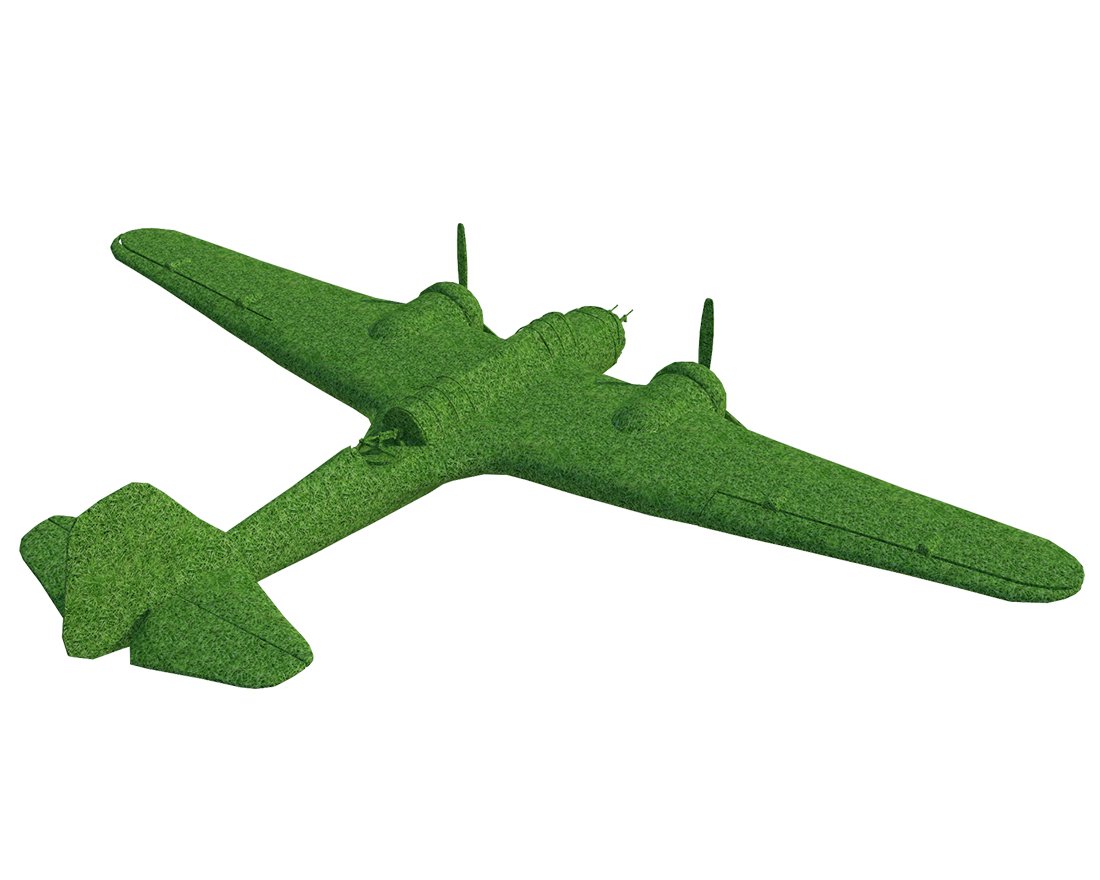 Топиари Самолет бомбардировщик, масштаб к оригиналу 1:5 - газон Premium - вид 3