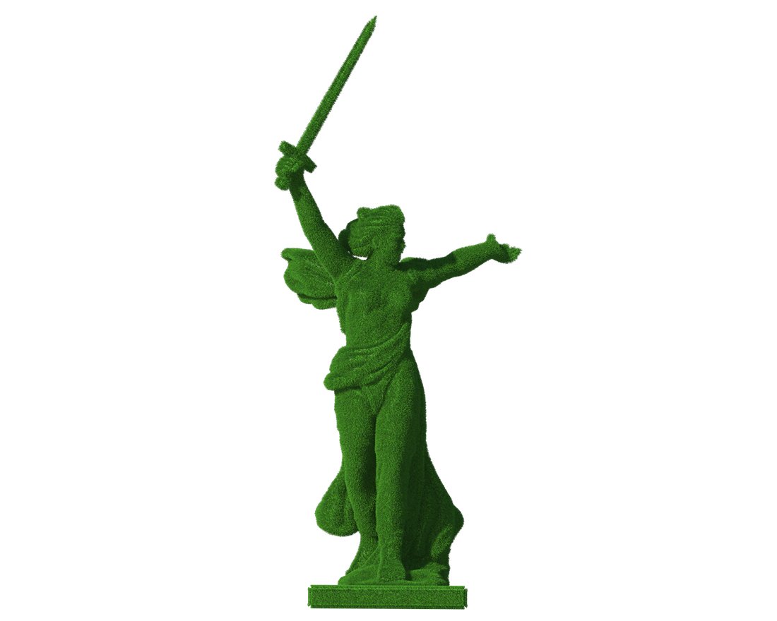 Топиари статуя Родина-мать, h=295см - газон Есо - вид 2