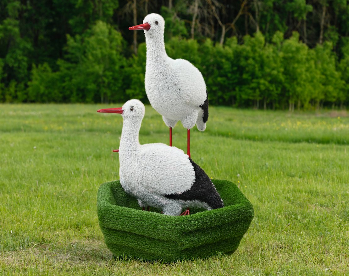 Топиари Три аиста в гнезде, семья - газон Eco - вид 3