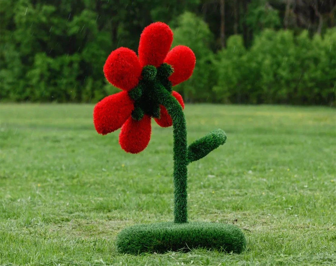 Топиари цветок, h=110 см, цвет на выбор - газон Eco + Deluxe - вид 4