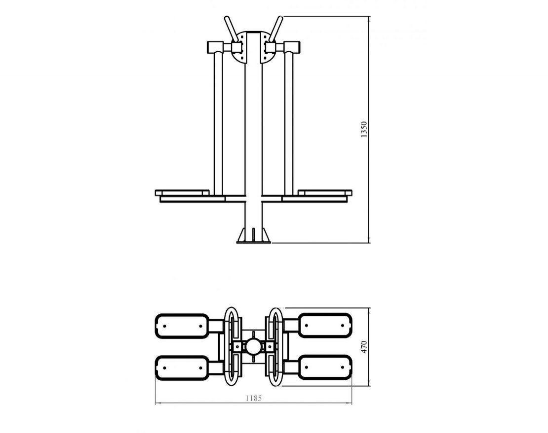 Уличный тренажер TORUDA «Хипс двойной» 83 - вид 3