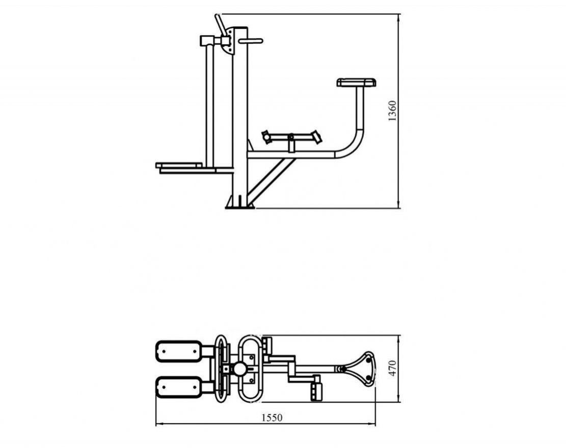 Уличный тренажер TORUDA «Велосипед + Хипс» 84 - вид 4