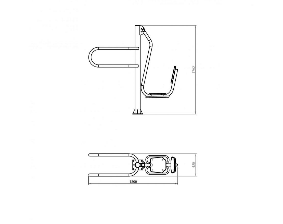 Уличный тренажер TORUDA «Жим ногами + Брусья» 82 - вид 4