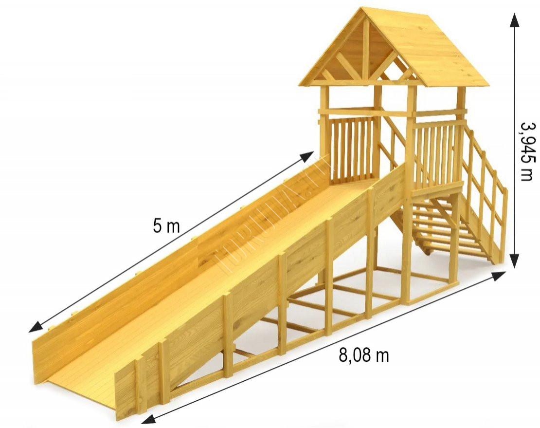 Зимняя деревянная горка TORUDA Север wood-5/1 (скат 5 м)