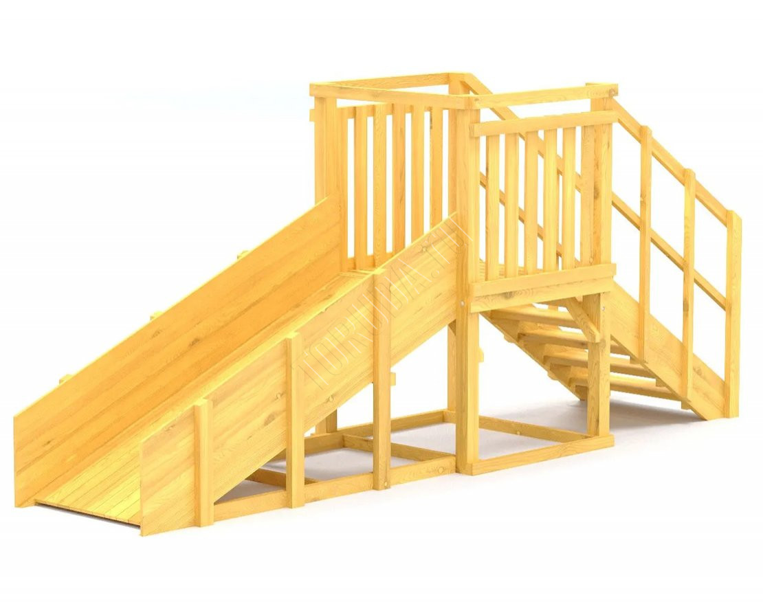 Зимняя горка TORUDA Север wood-1 (скат 2,3 м)