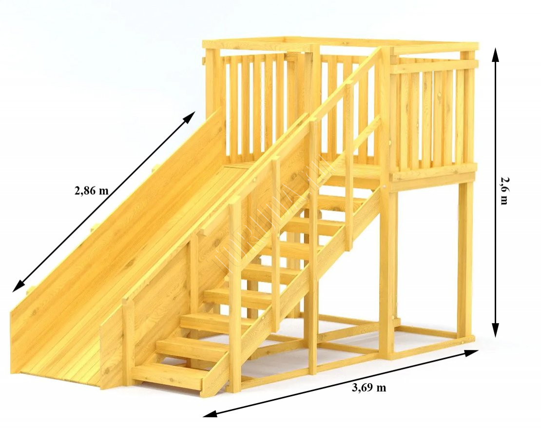 Зимняя горка TORUDA Север wood-3 (скат 3 м)