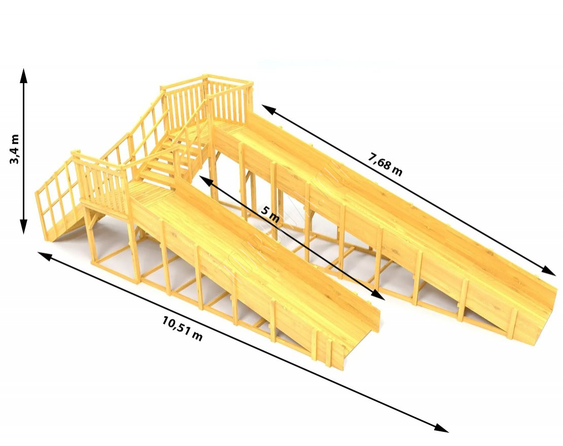 Зимняя горка TORUDA Север wood-7 (скат 5 м и 7,68 м)