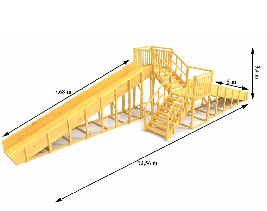 Зимняя горка TORUDA Север wood-7/1 (скат 5 м и 7,68 м)