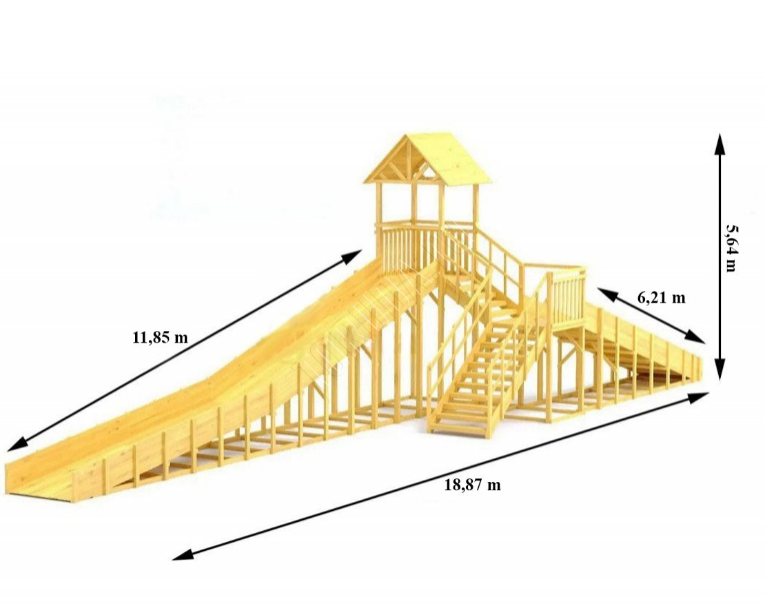 Зимняя горка TORUDA Север wood-9/3 (скат 11,85 м и 6,21 м)
