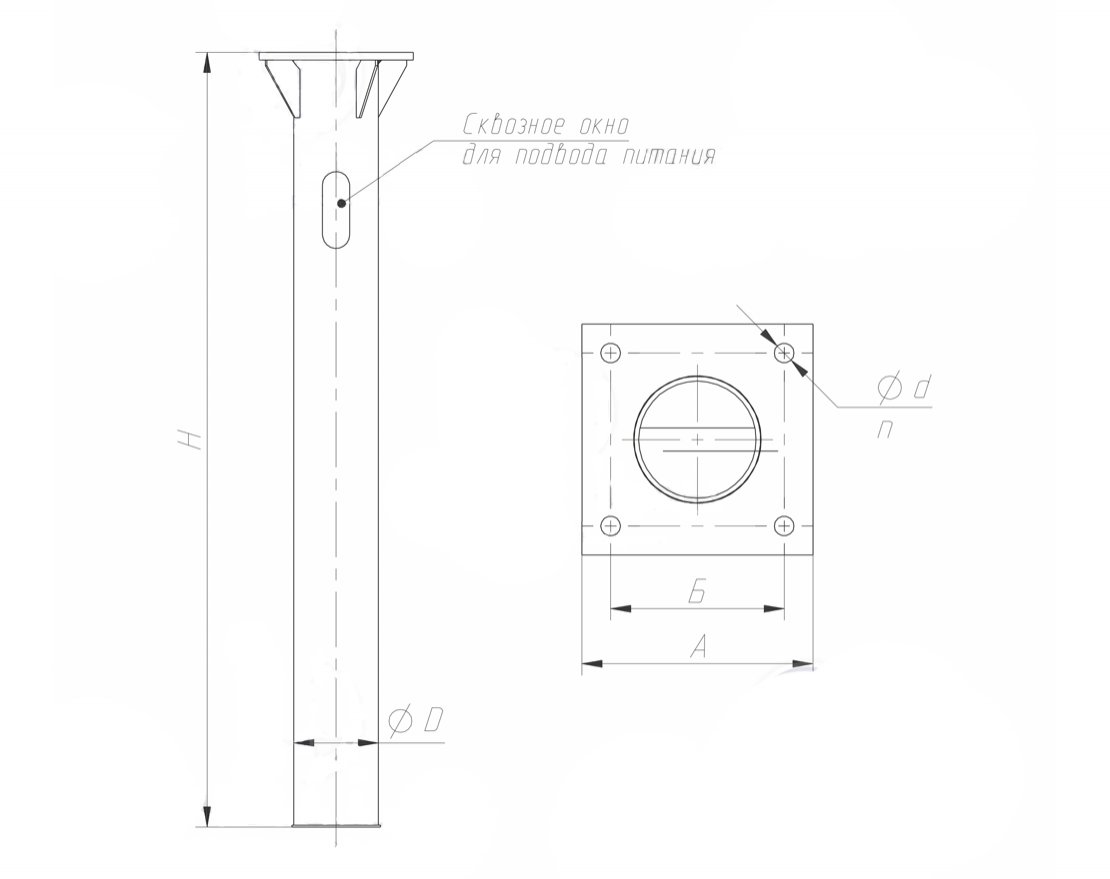 Закладная деталь фундамента 2 метра (диаметр 159 мм) - вид 2