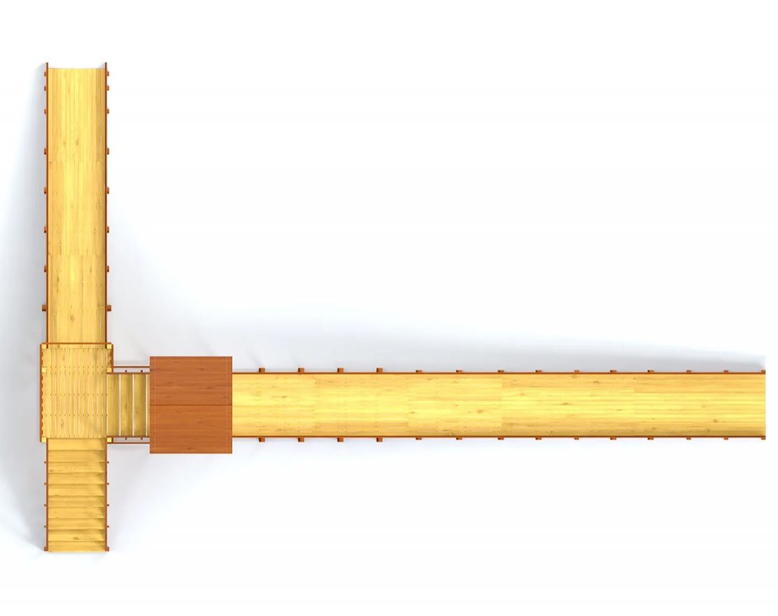 Зимняя деревянная игровая горка TORUDA Север - 10 (скат 11,8 м) - вид 5