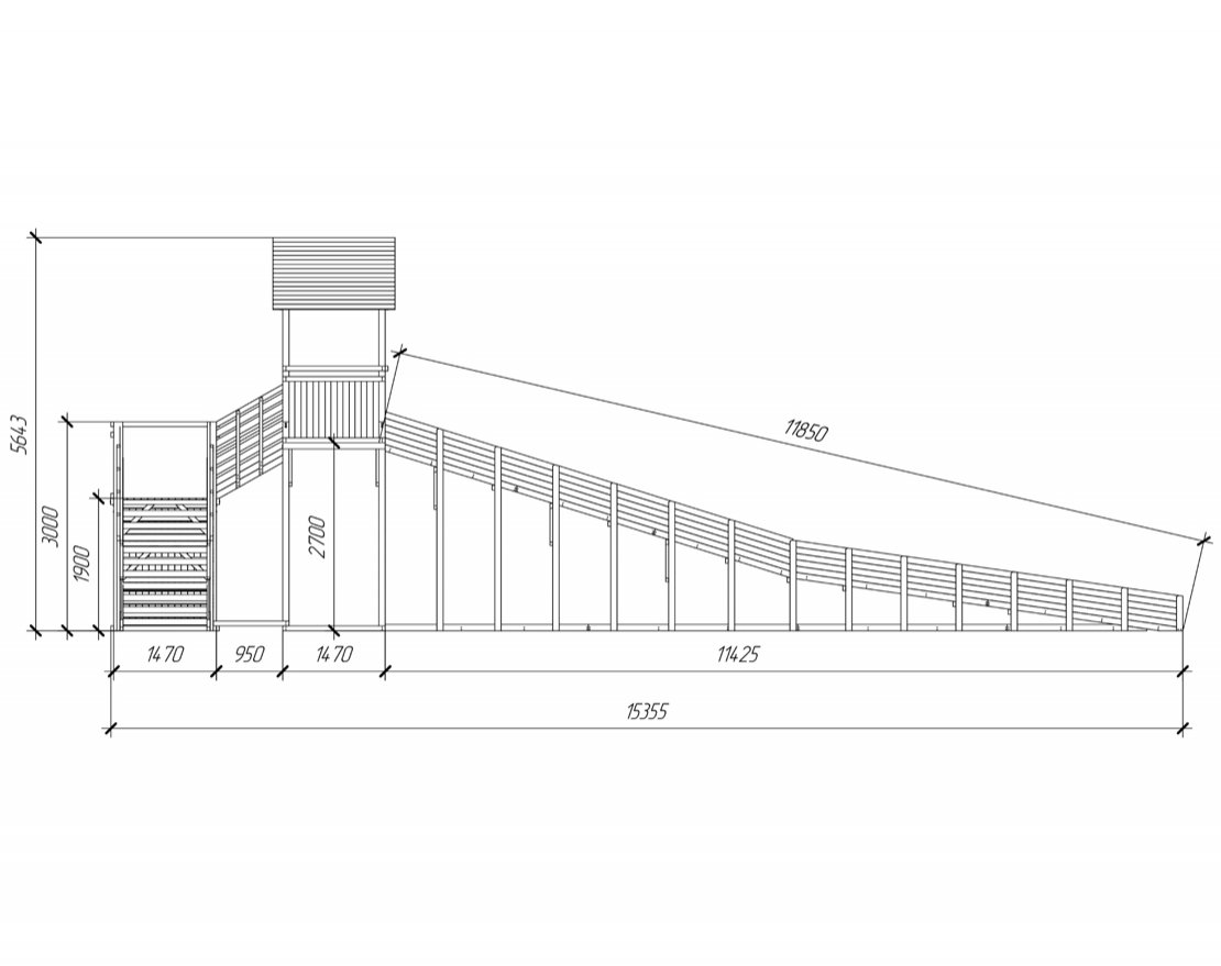 Зимняя деревянная игровая горка TORUDA Север - 10 (скат 11,8 м) - вид 4