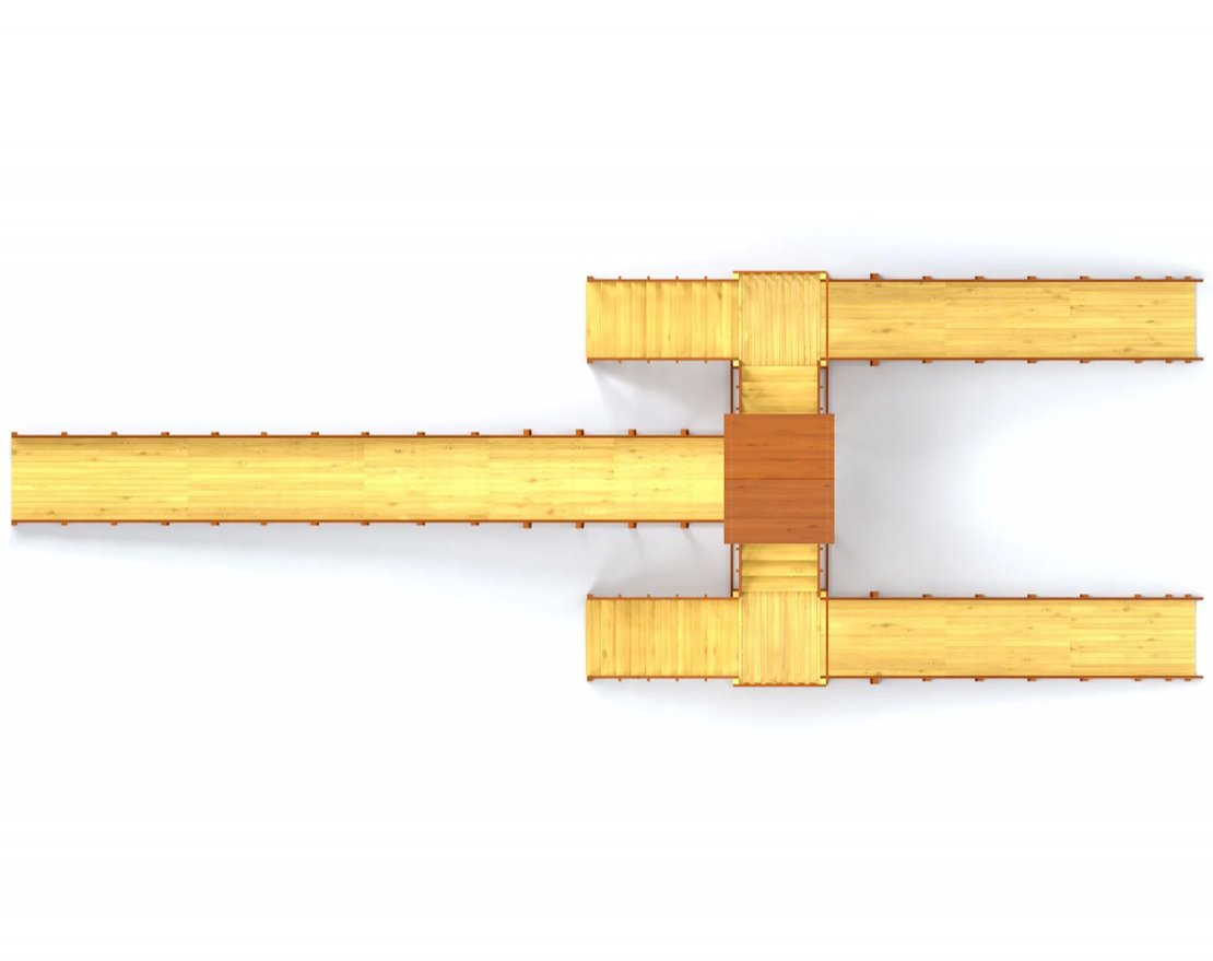 Зимняя деревянная игровая горка TORUDA Север - 11 (скат 11,8 м) - вид 3