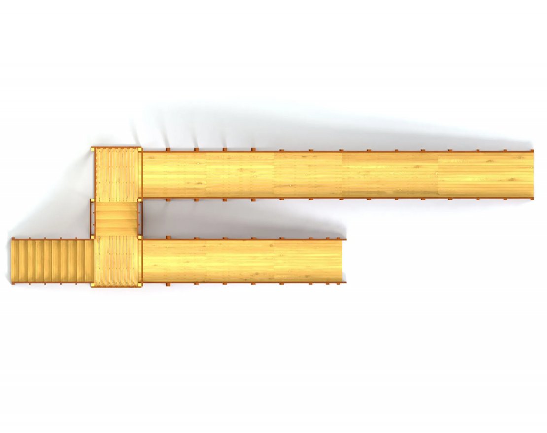 Зимняя деревянная игровая горка TORUDA Север 9 (скат 11,85 м и 6,21 м) - вид 3