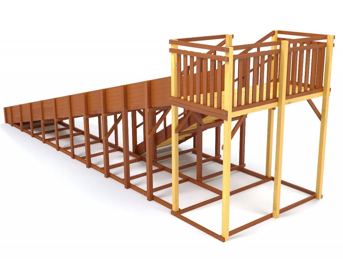 Зимняя деревянная игровая горка TORUDA Север - 8 (скат 9 м) - вид 4