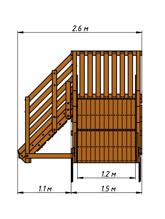 Зимняя горка Олененок 1 скат 4.7 м - вид 3