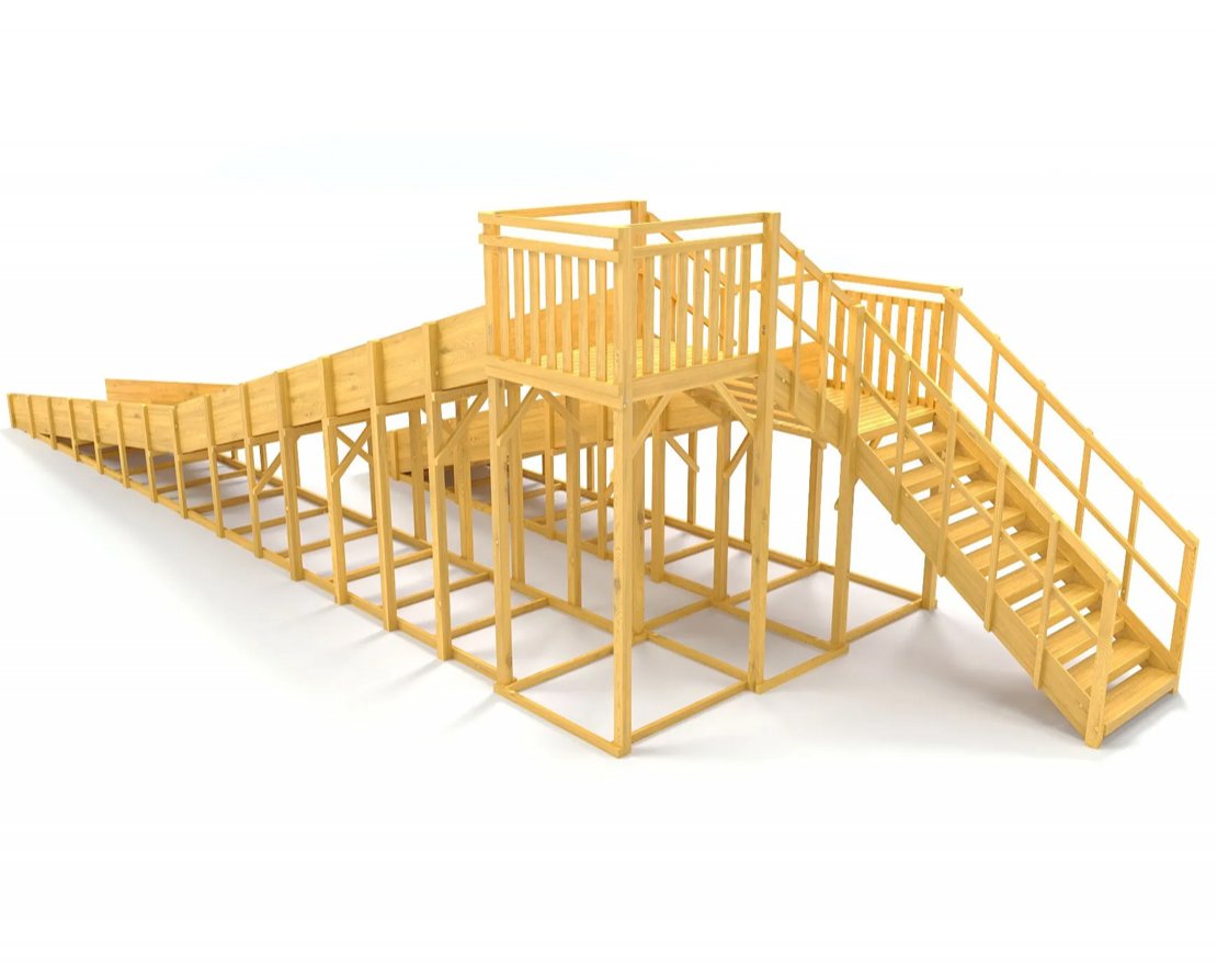 Зимняя горка TORUDA Север wood-9 (скат 11,85 м) - вид 5