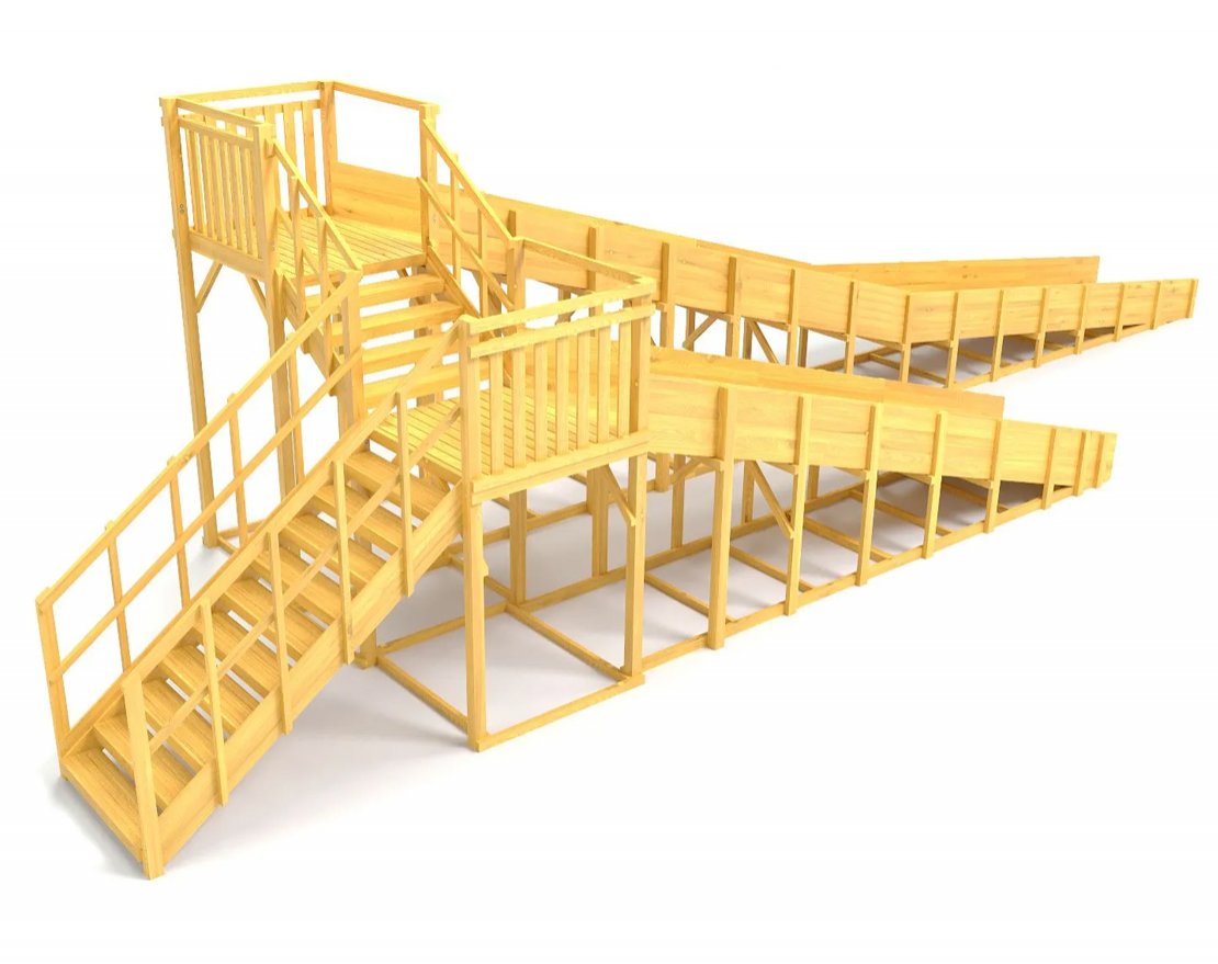 Зимняя горка TORUDA Север wood-9 (скат 11,85 м) - вид 4