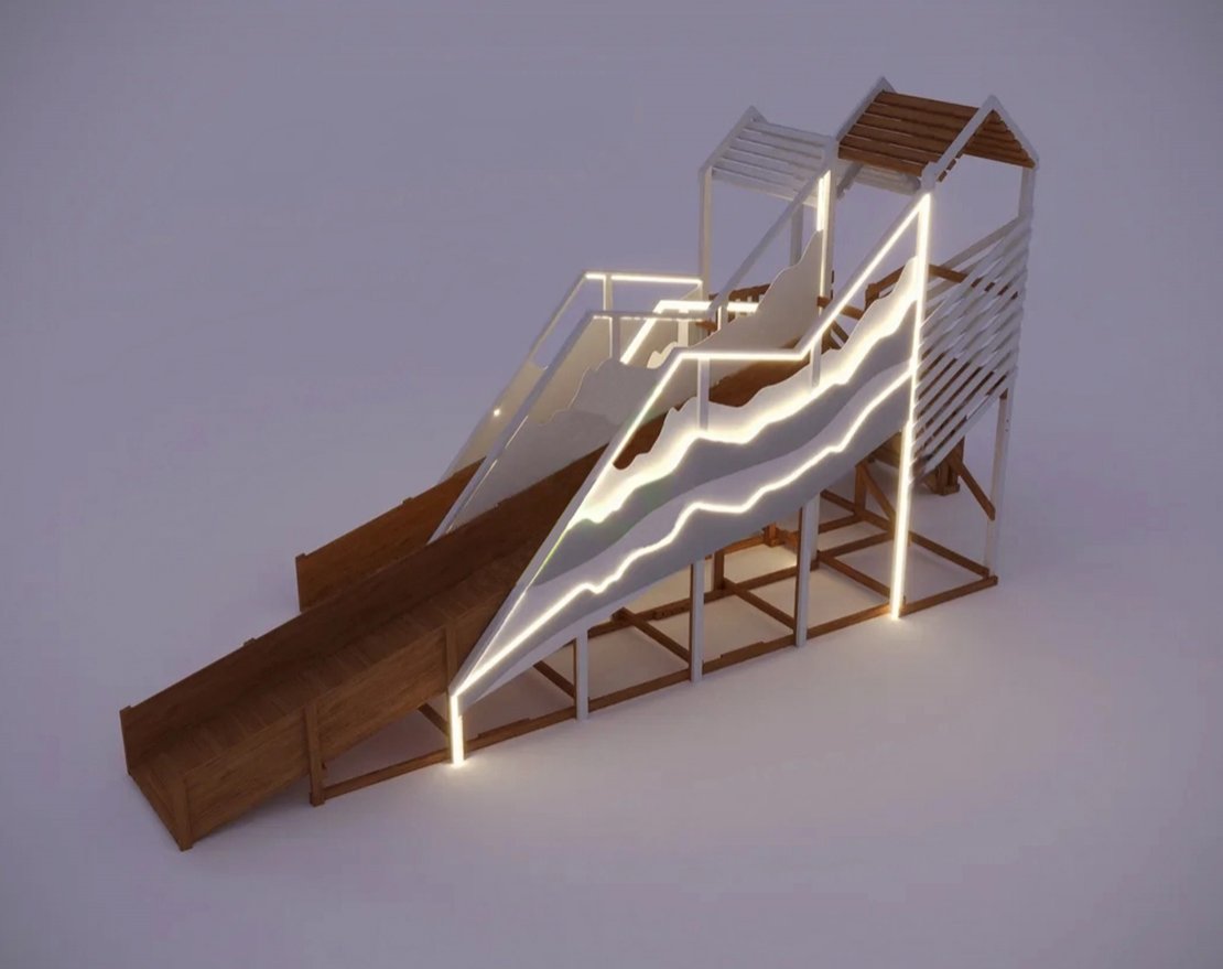 Зимняя горка Snow Fox, скат 8+5 м (мод. 2) - вид 2