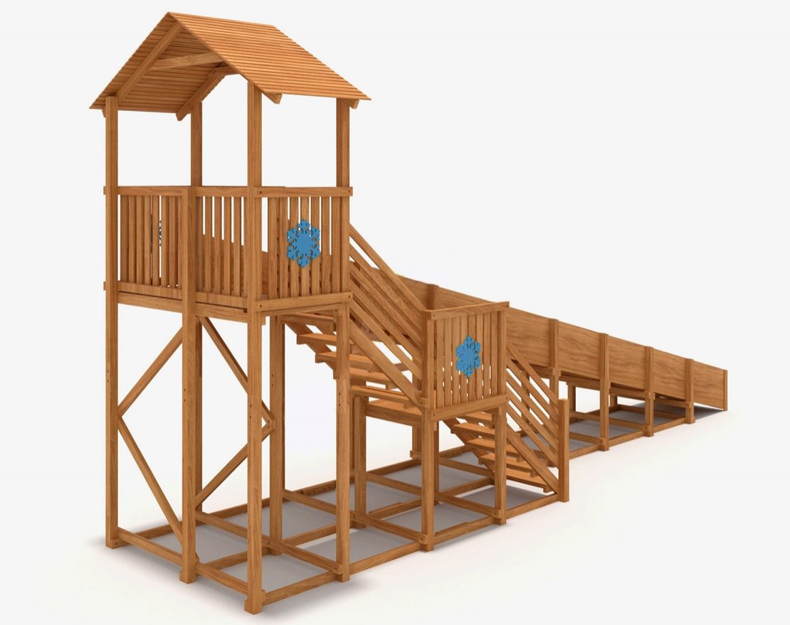 Зимняя горка Snow Fox Домик (скат 10 м) - вид 4