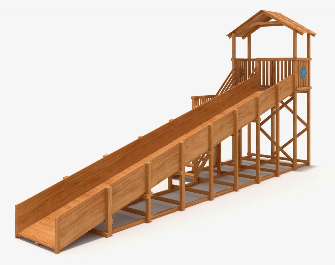 Зимняя горка Snow Fox Домик (скат 10 м) - вид 2