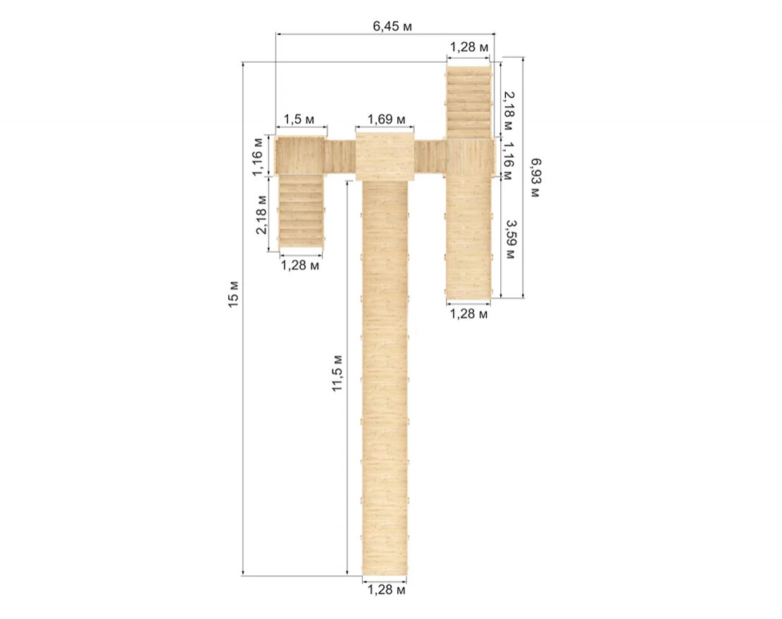 Зимняя горка Snow Fox скат 4 м и 12 м (две лестницы), без окраски - вид 3