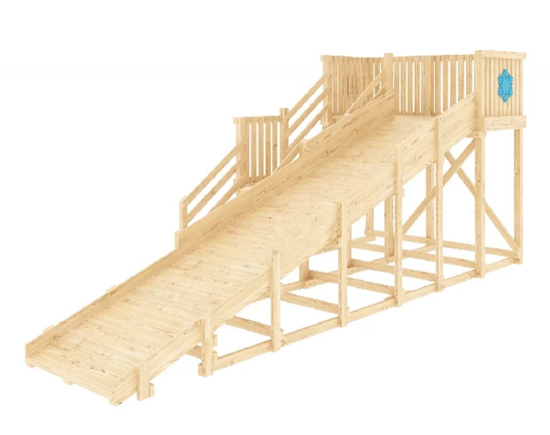 Зимняя горка Snow Fox (скат 5,9 м), без окраски - вид 2