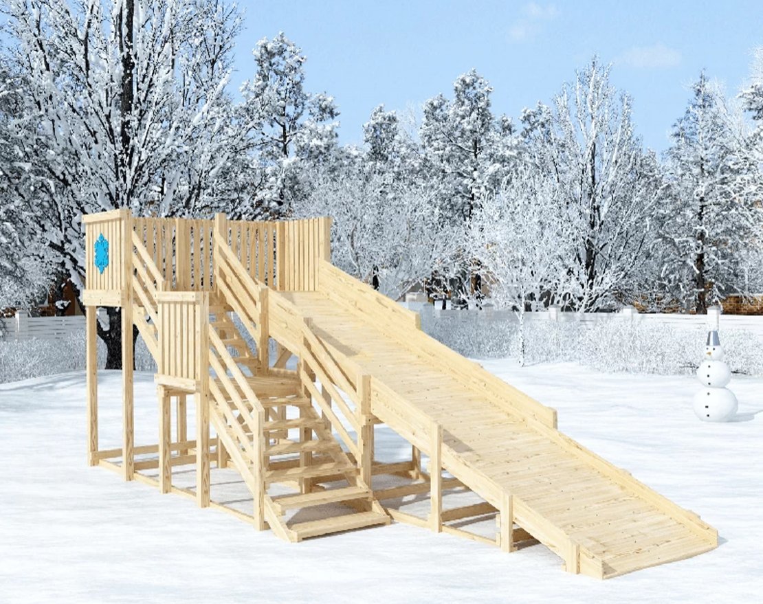 Зимняя горка Snow Fox (скат 5,9 м), без окраски - вид 4