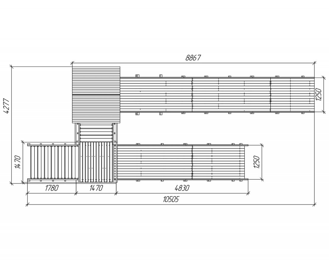 Зимняя горка TORUDA Север - 7/2 (скат 7,7 м и 5 м) - вид 3