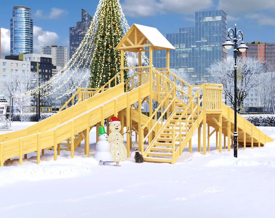 Зимняя горка TORUDA Север wood-11 (скат 11,85 м) - вид 2