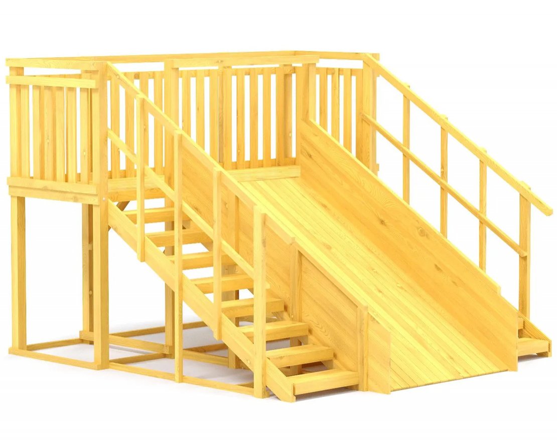 Зимняя горка TORUDA Север wood-4 (скат 3 м) - вид 4