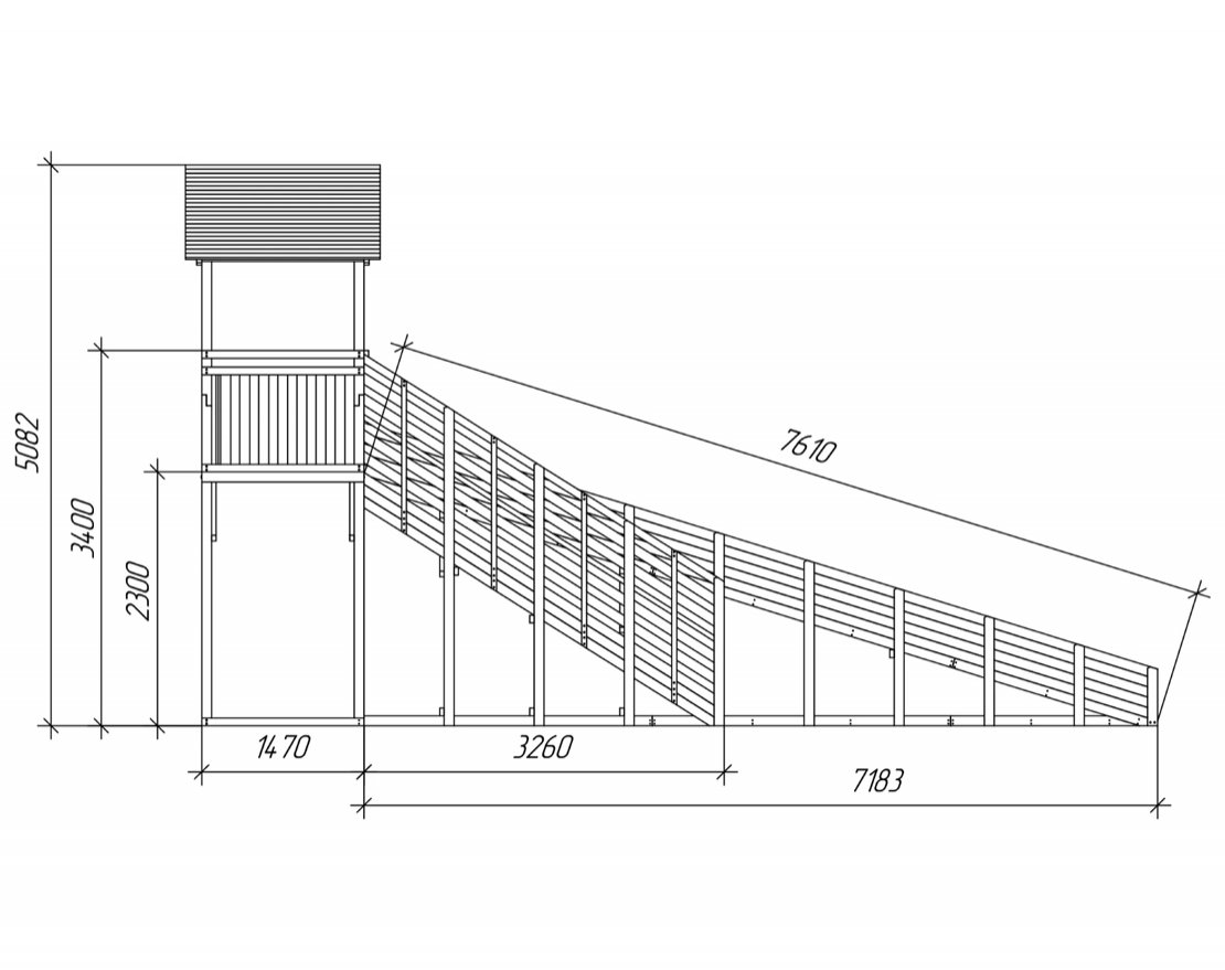 Зимняя горка TORUDA Север wood-6/1 (скат 7,6 м) - вид 3