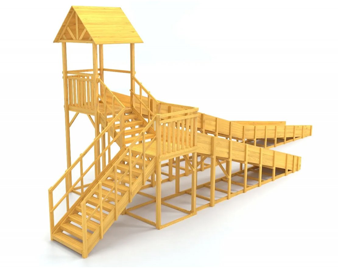 Зимняя горка TORUDA Север wood-9/2 (скат 11,85 м и 6,21 м) - вид 3